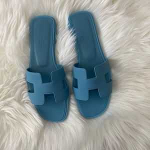 Hermès Oran Sandals blue littoral